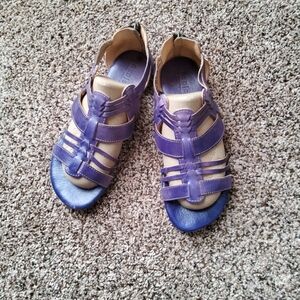 Bed Stu Purple Leather Strappy Sandals